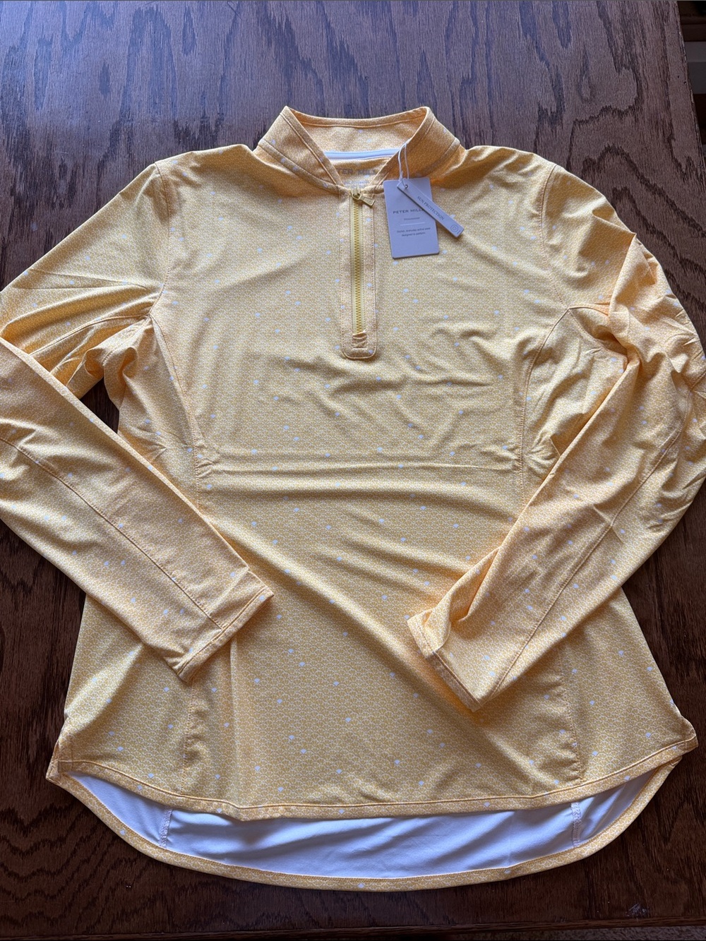 Peter Millar Yellow Long-Sleeve Quarter-Zip Golf Top